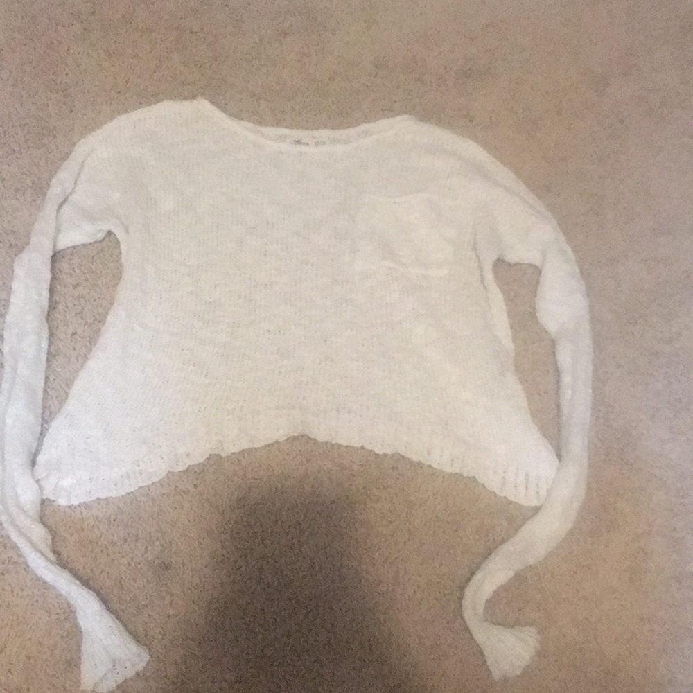 White cropped sweater